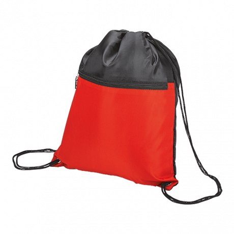 Drawstring Sport Bag With Zip Pocket - 210D - Image 5