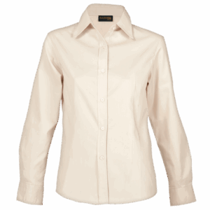 Ladies Brushed Cotton Twill Blouse Long Sleeve