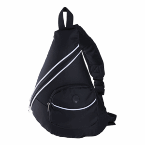 Stripe Design Sling Bag with Zippered Front Pocket