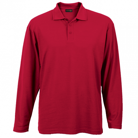 Mens 175g Pique Knit Long Sleeve Golfer - Image 3