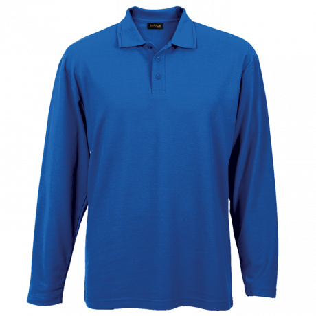 Mens 175g Pique Knit Long Sleeve Golfer - Image 2
