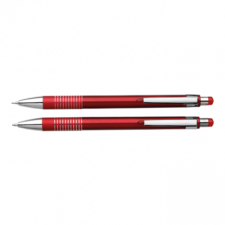 Matching Ballpoint Pen and Clutch Pencil Set in Translucent Box - Image 2