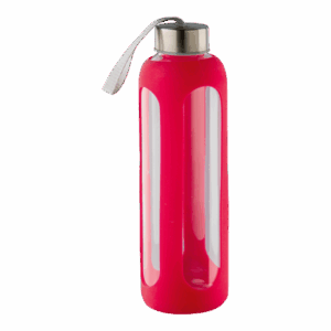 600ml Silicone Grip Water Bottle With Carry Strap
