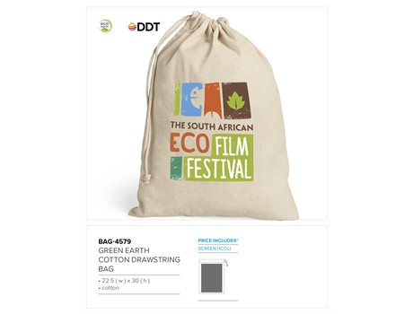 Green Earth Cotton Drawstring Bag