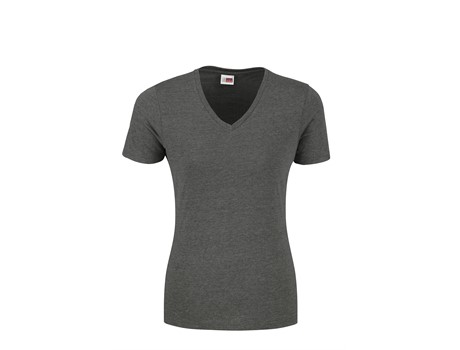 US Basic Ladies Michigan Melange V-Neck T-Shirt - Image 2