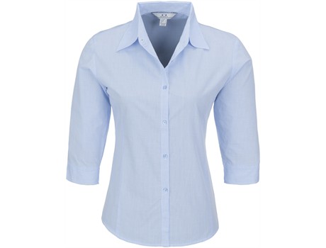 Micro Check Ladies 3/4 Sleeve Shirt - Image 2