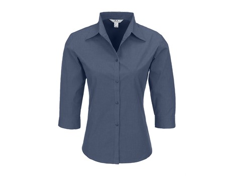 Micro Check Ladies 3/4 Sleeve Shirt - Image 3