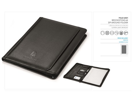 Brookstone A4 Zip-Around Folder