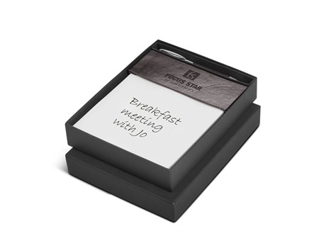 Renaissance Notepad & Pen Gift Set - Black - Image 2