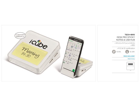 Desk Pro Sticky Notes And USB Hub